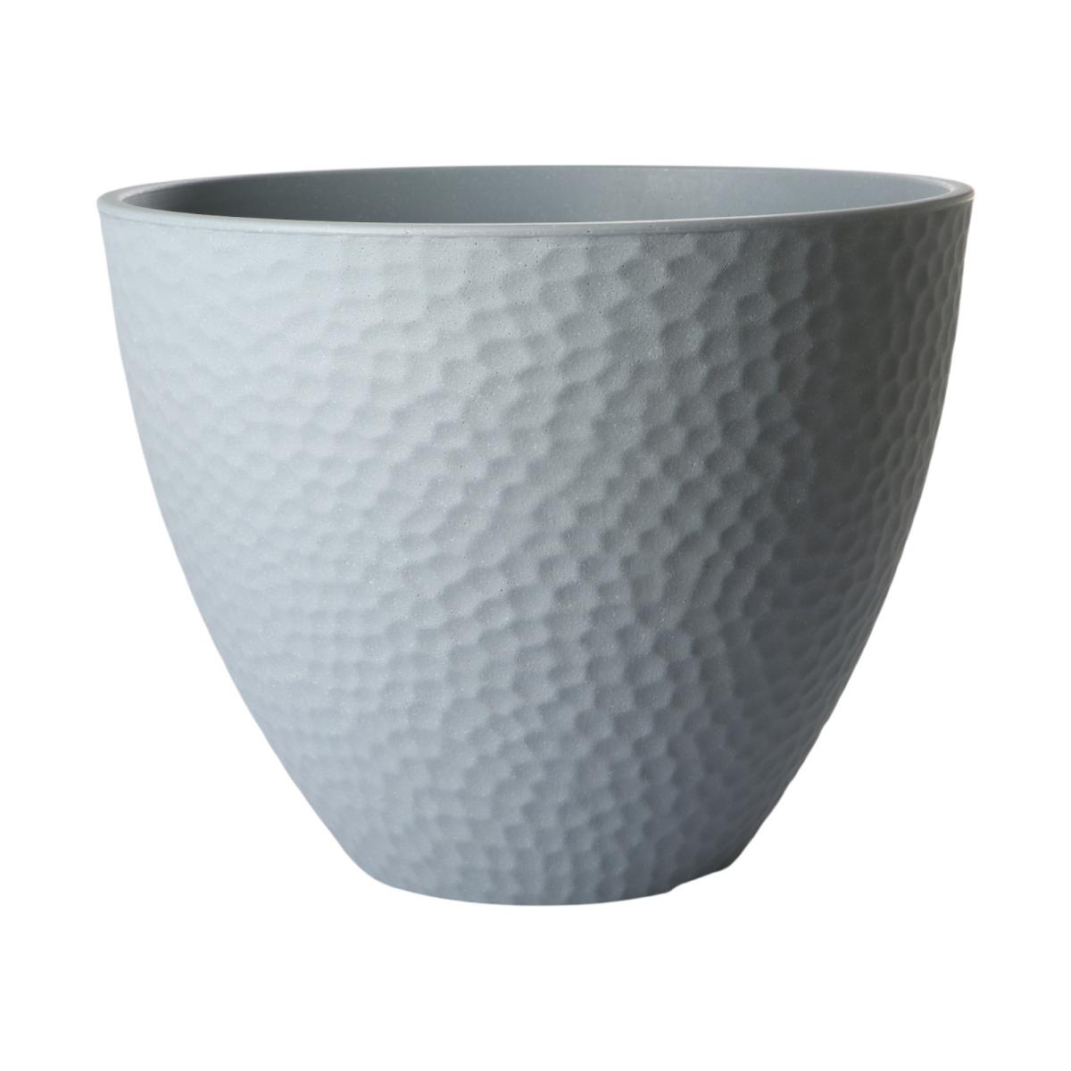 Pflanztopf Hammerschlagdekor grau