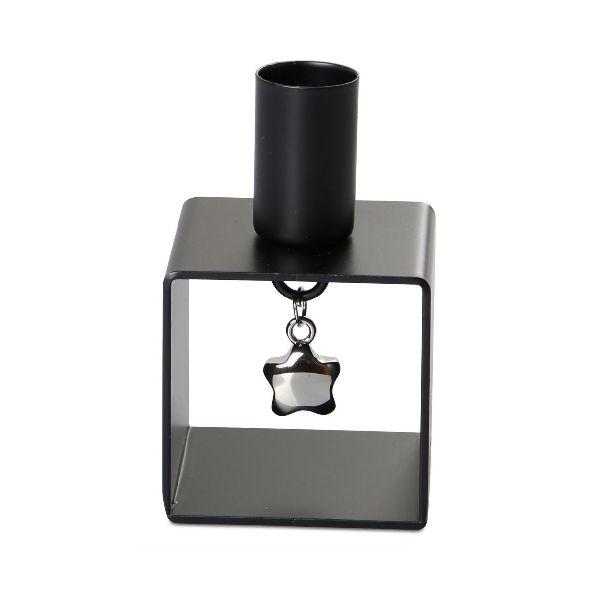 Kerzenständer Schwarz mit Stern