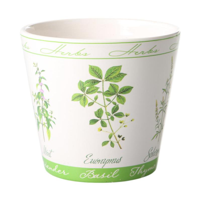 Topf mit Kräutermotiv