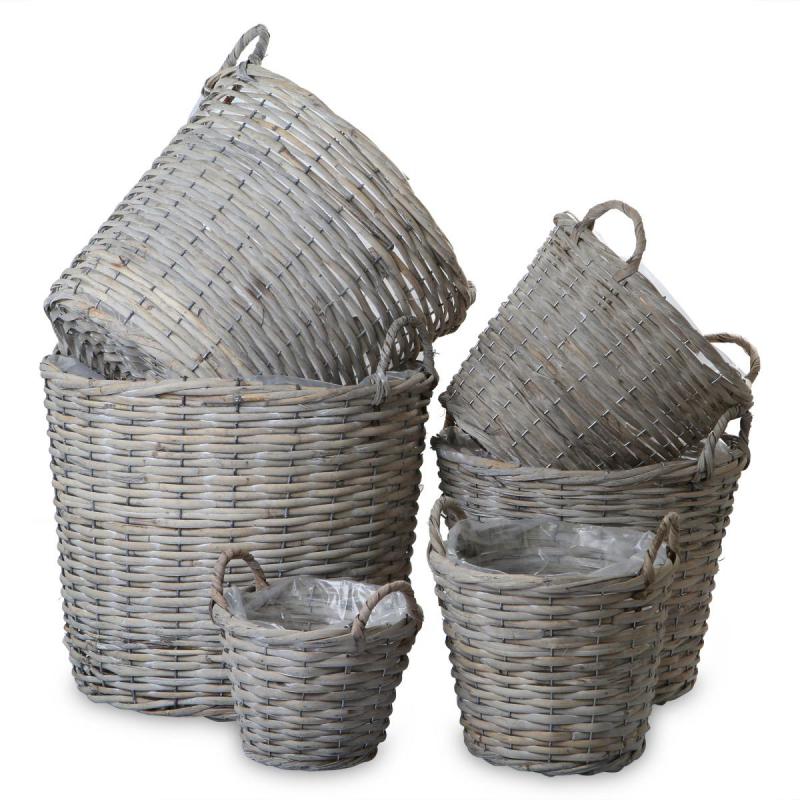 Korbübertopf mit Griffen