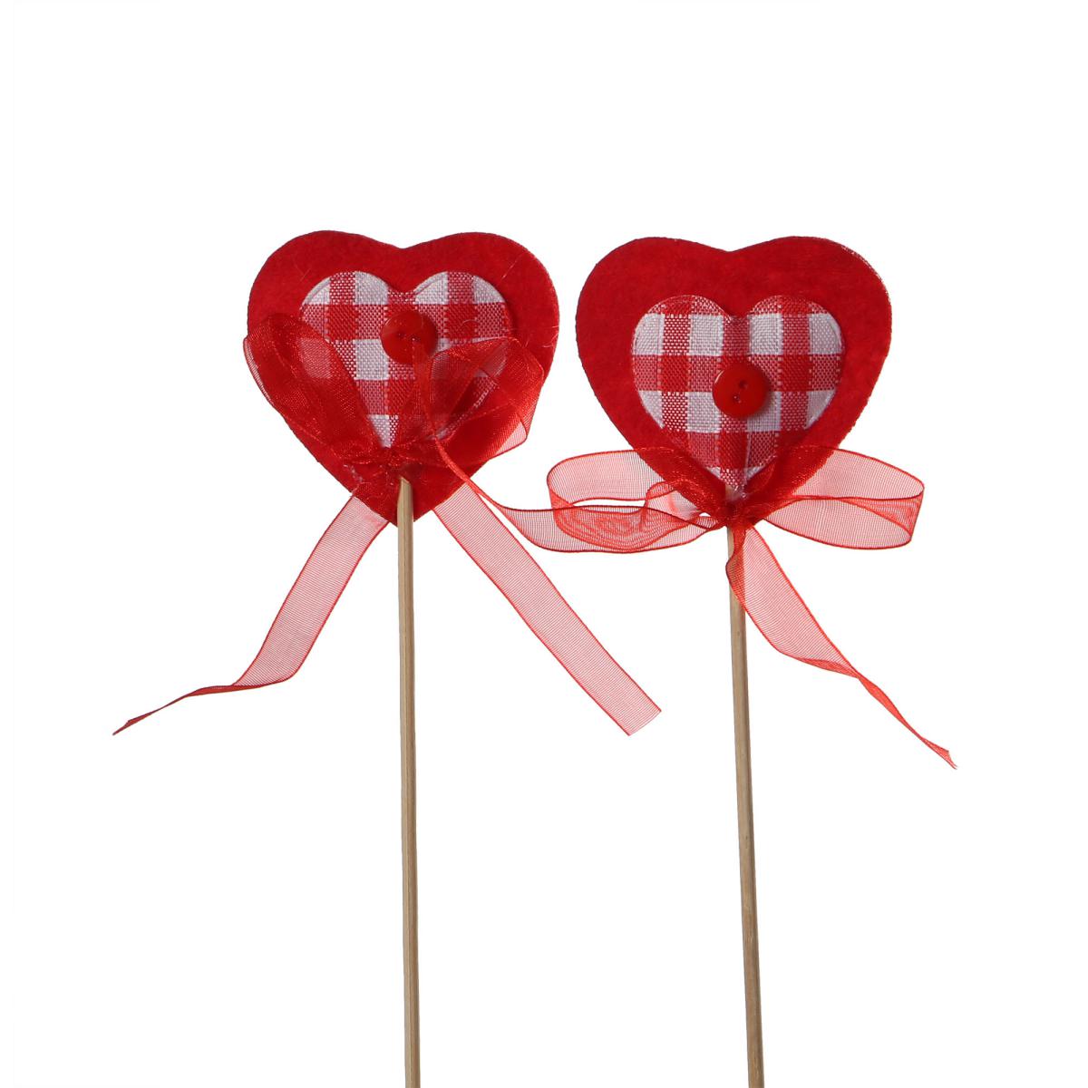 Herz Karo mit Schleife am Stick