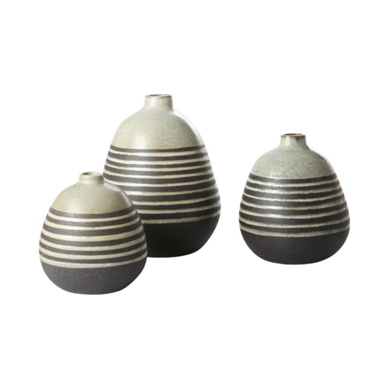 Blumenvase mit Skulpturale Streifen