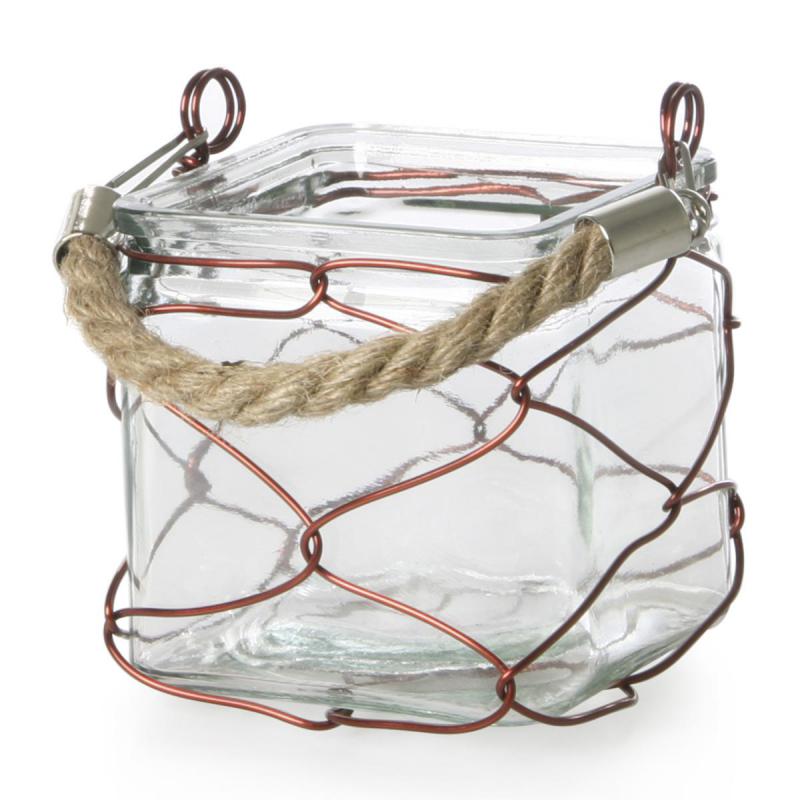 Windlicht quadratisch z. Hängen