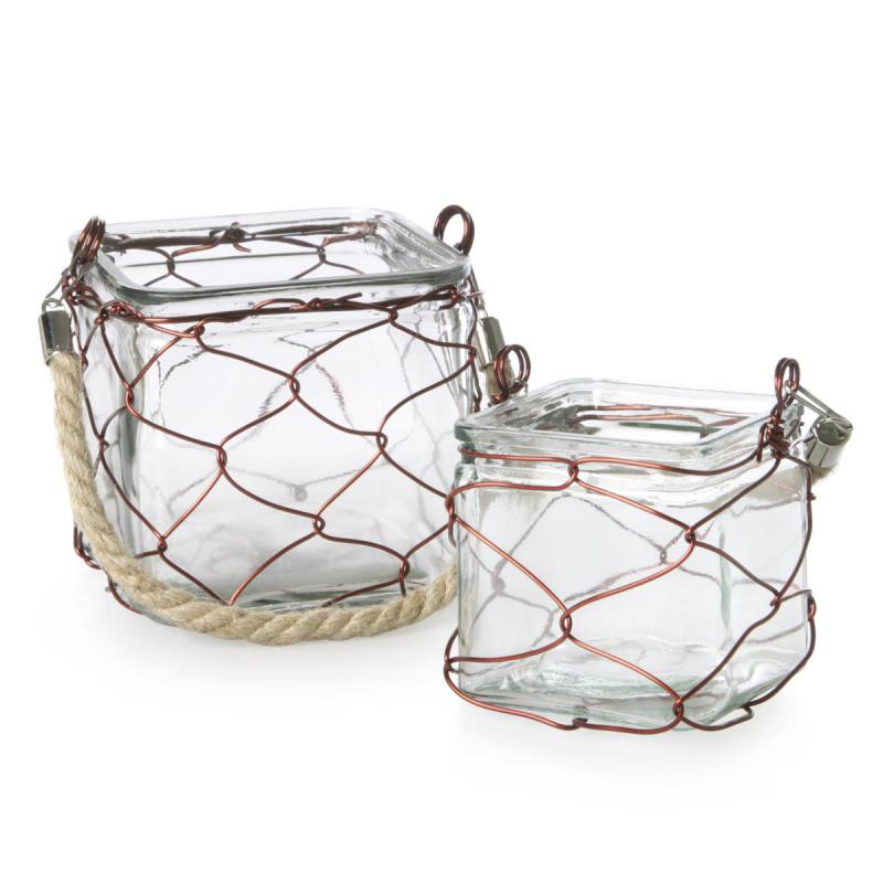 Windlicht quadratisch z. Hängen