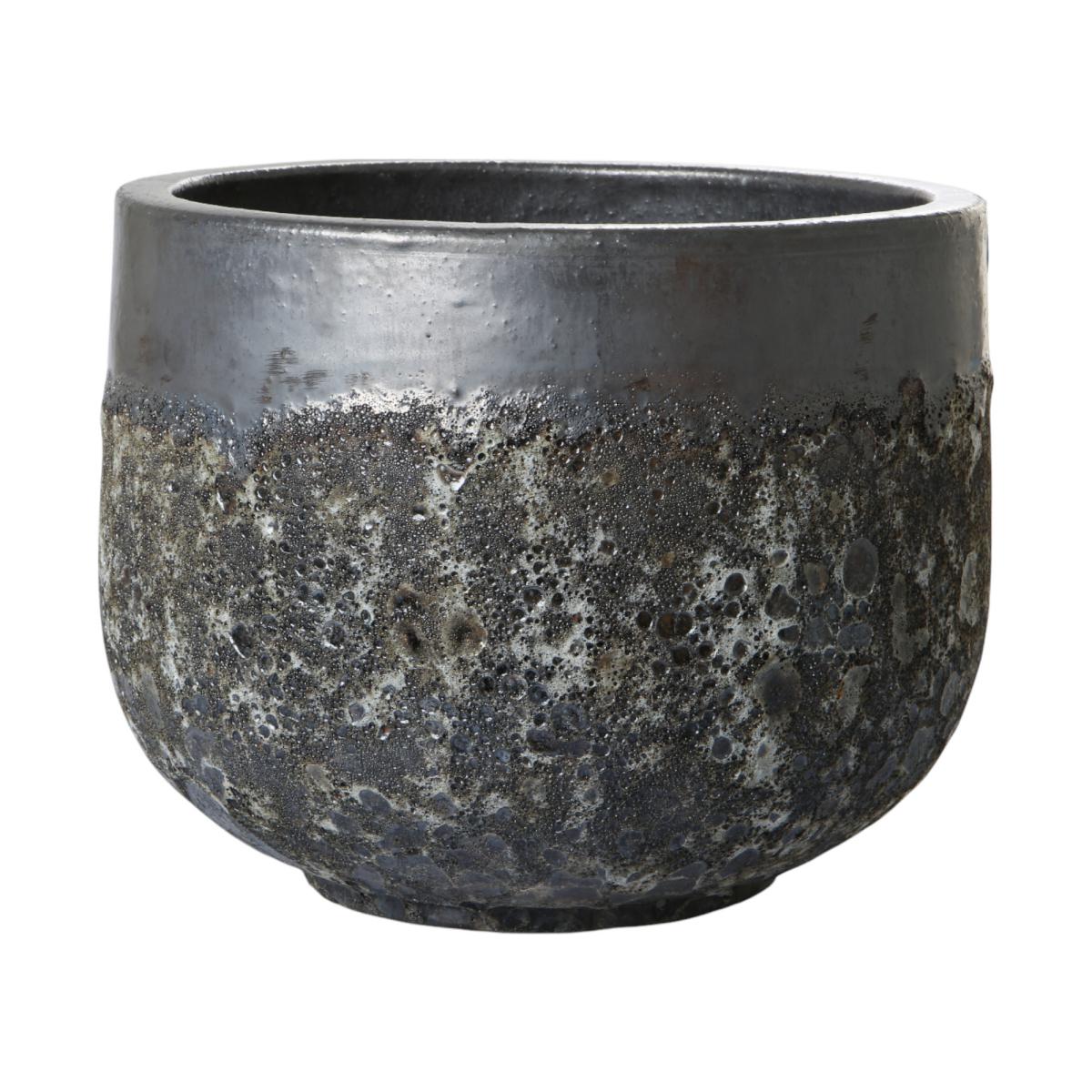 Outdoor Kübel glasiert Verlauf Anthrazit