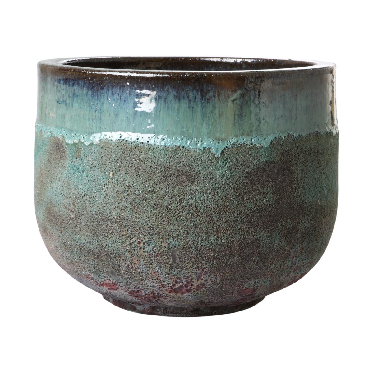 Outdoor Kübel glasiert Verlauf Blau