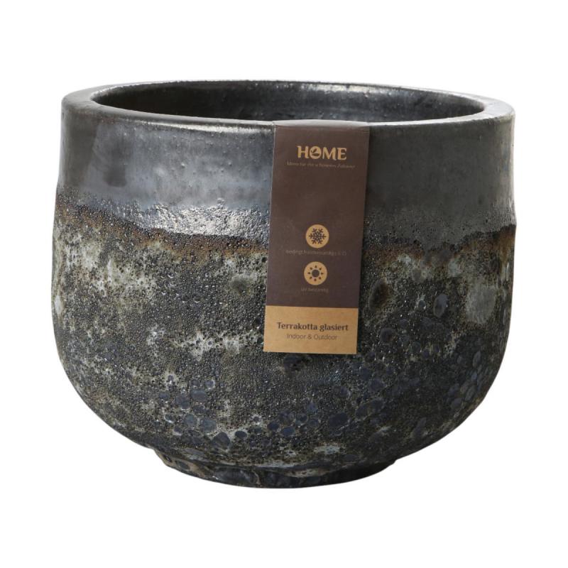 Outdoor Kübel glasiert Verlauf Anthrazit