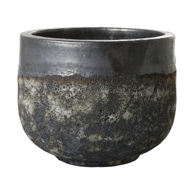 Outdoor Kübel glasiert Verlauf Anthrazit