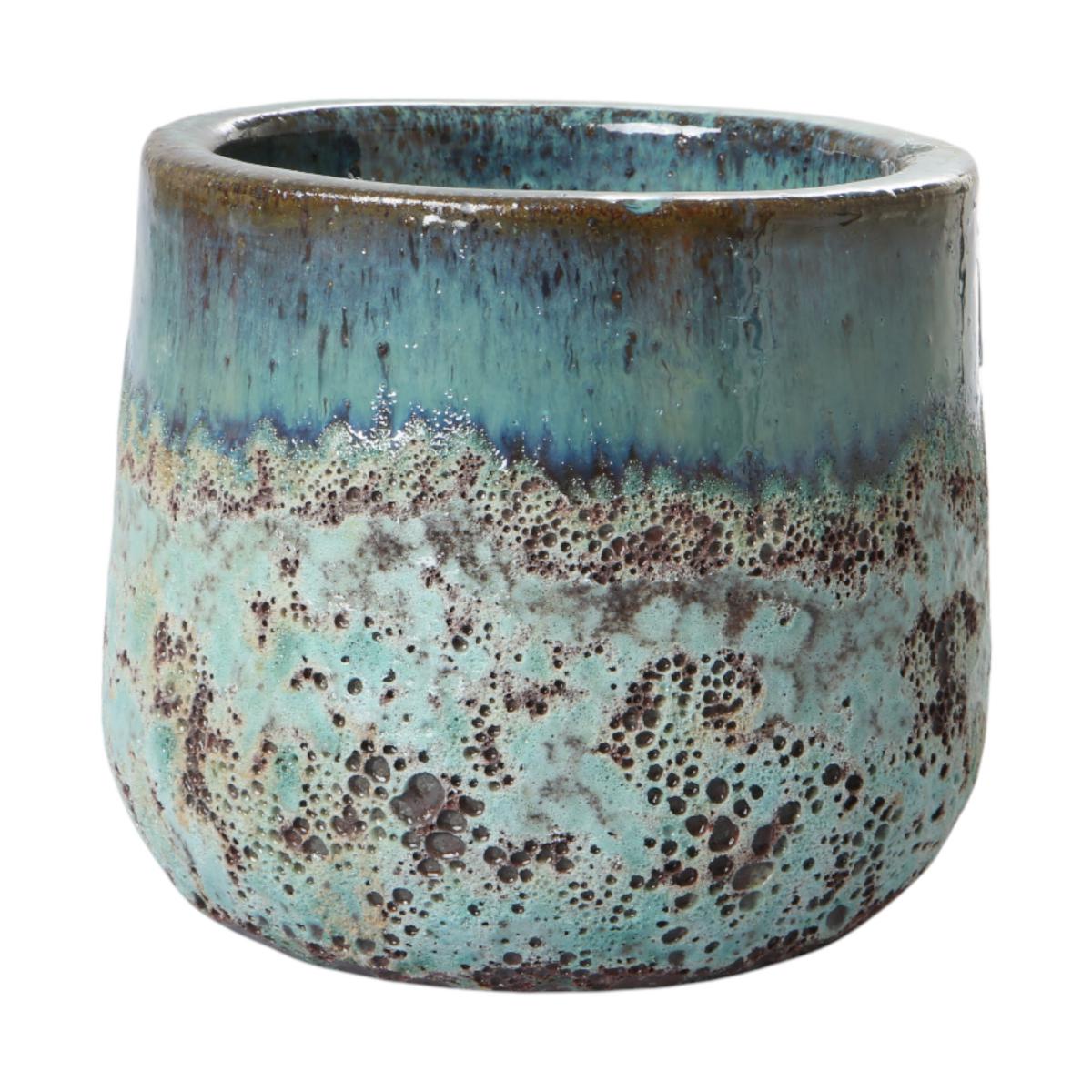 Outdoor Kübel glasiert Verlauf Blau