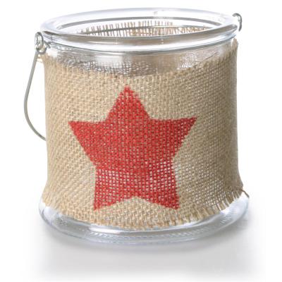 Windlicht Jute Stern