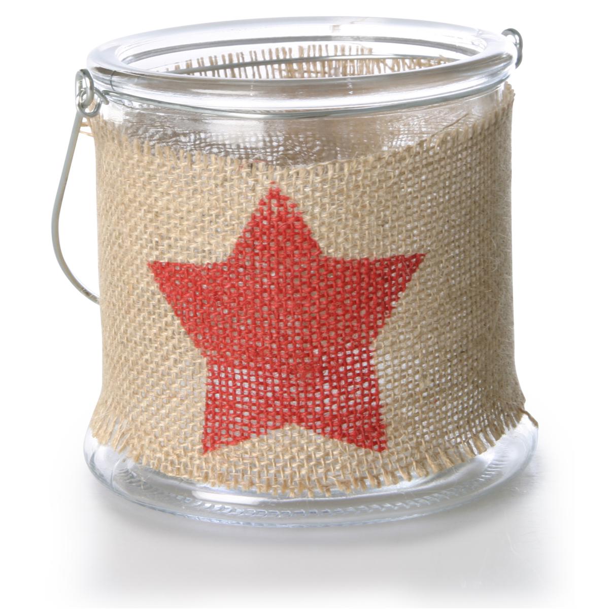 Windlicht Jute Stern