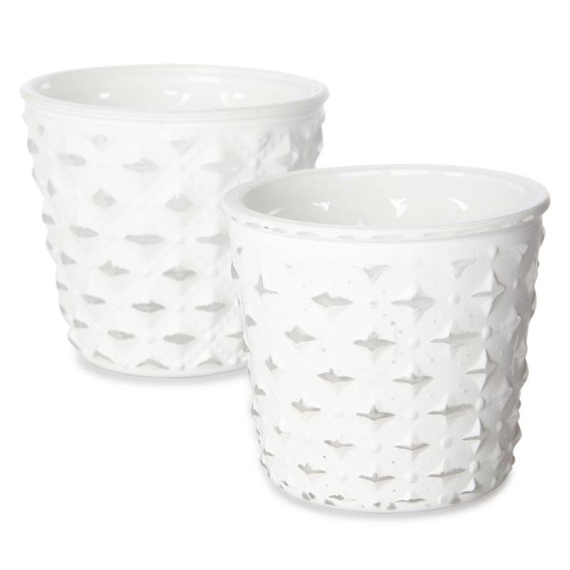 Windlicht silber-weiß