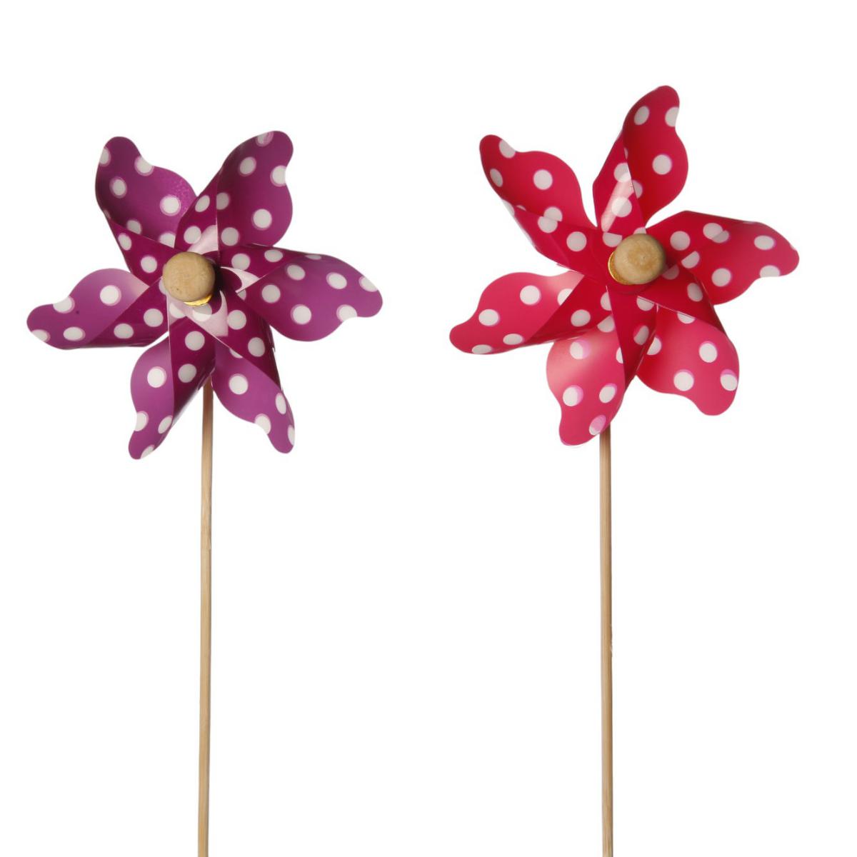 Windrad mit Punkten pink/lila Mix