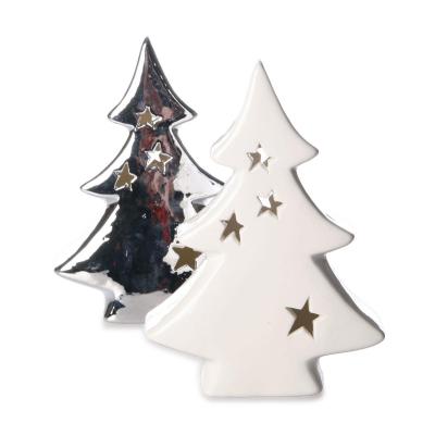 Tanne mit LED-Beleuchtung weiß/silber Mix