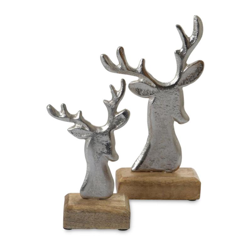 Hirschkopfaufsteller silber
