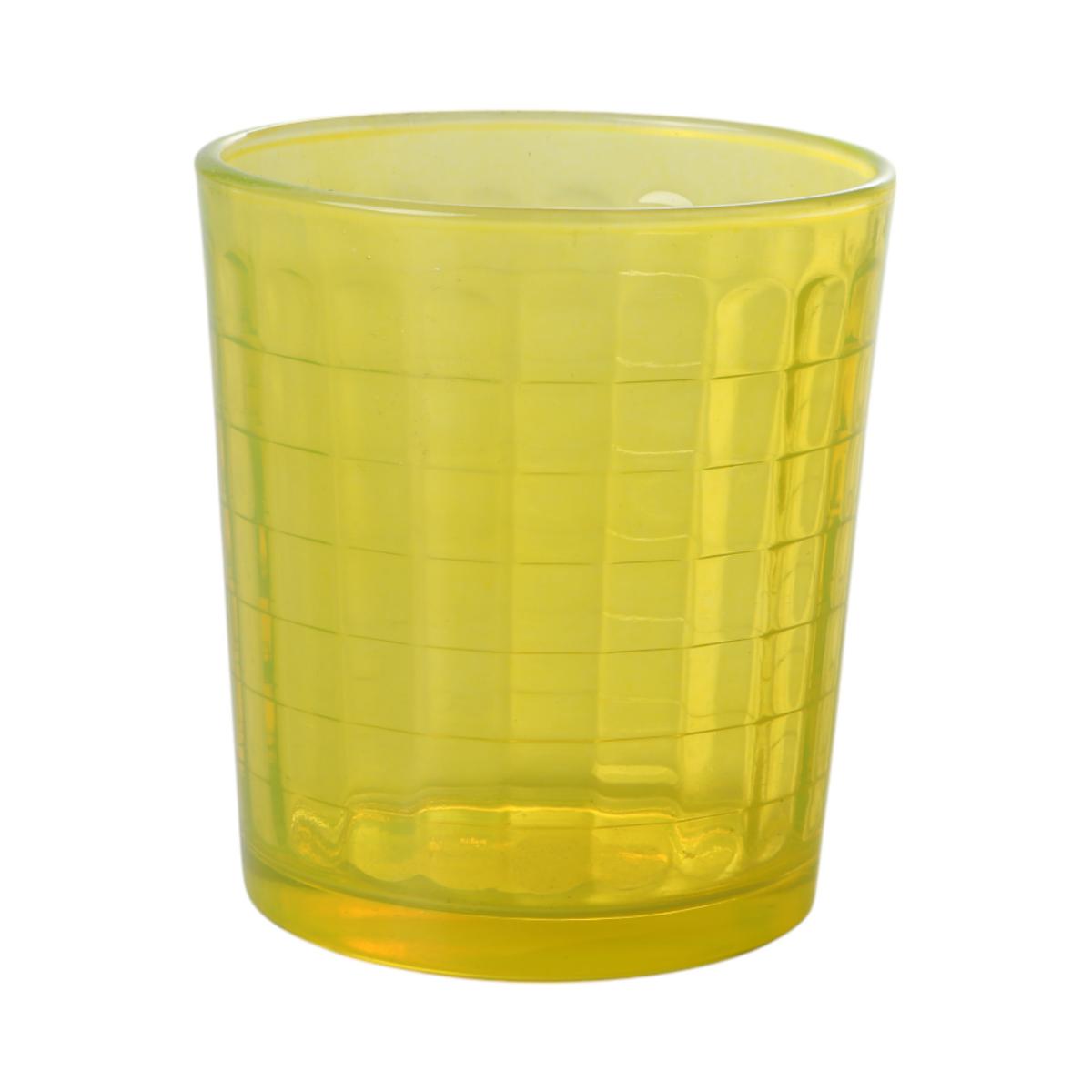Glas mit Karomuster 255ml gelb