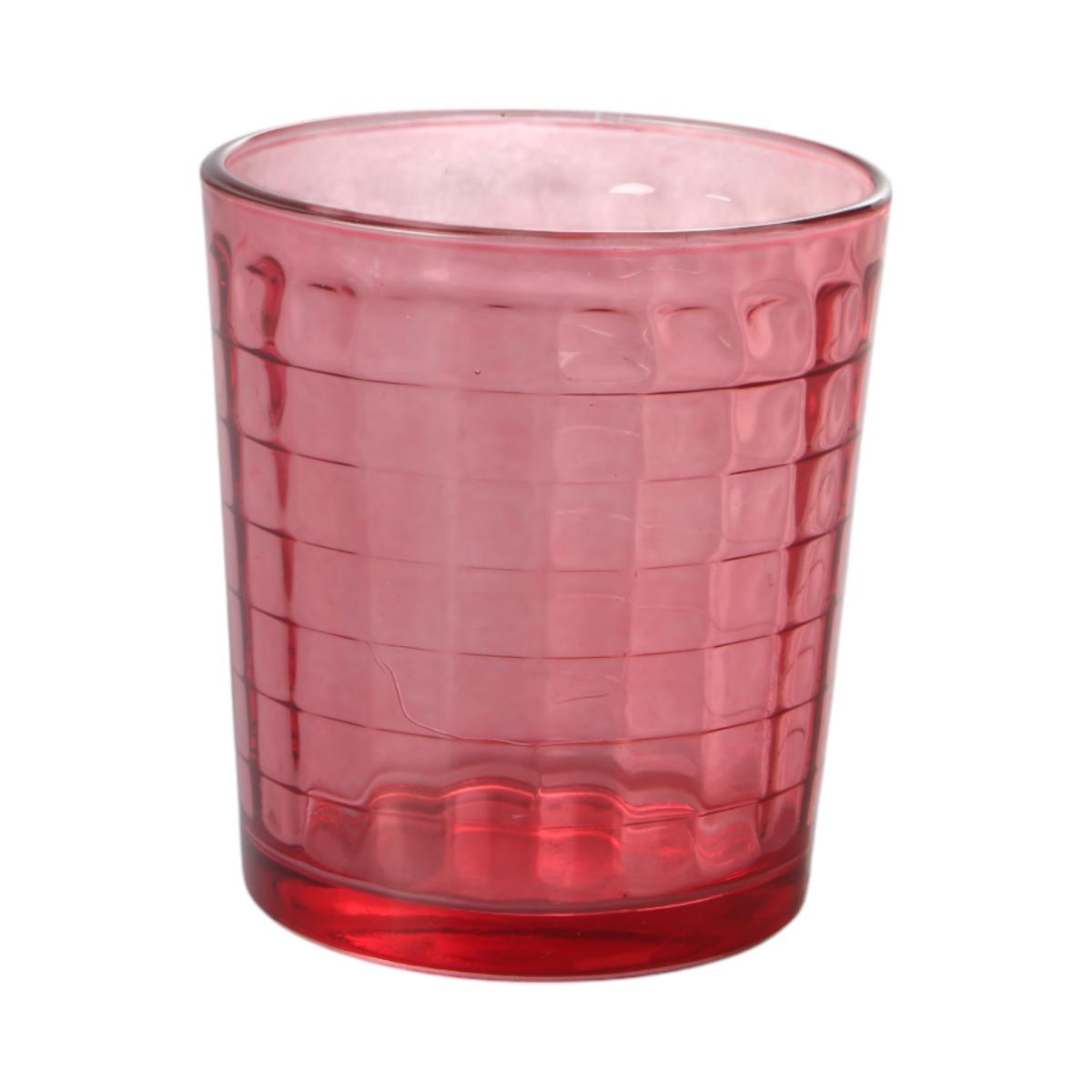 Glas mit Karomuster 255ml rot