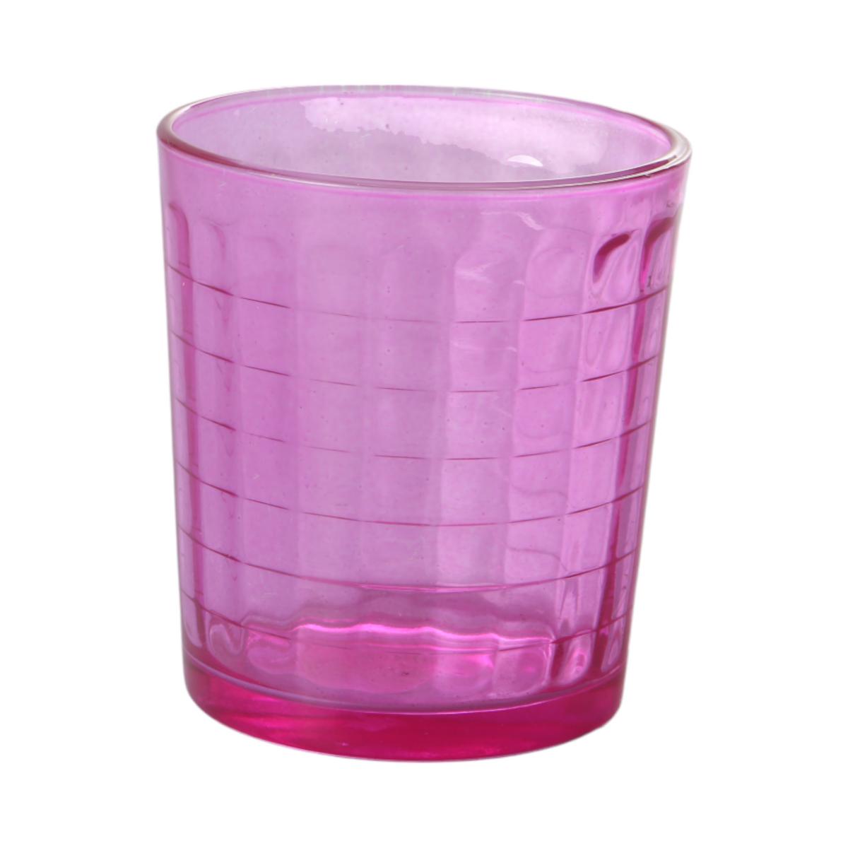 Glas mit Karomuster 255ml pink