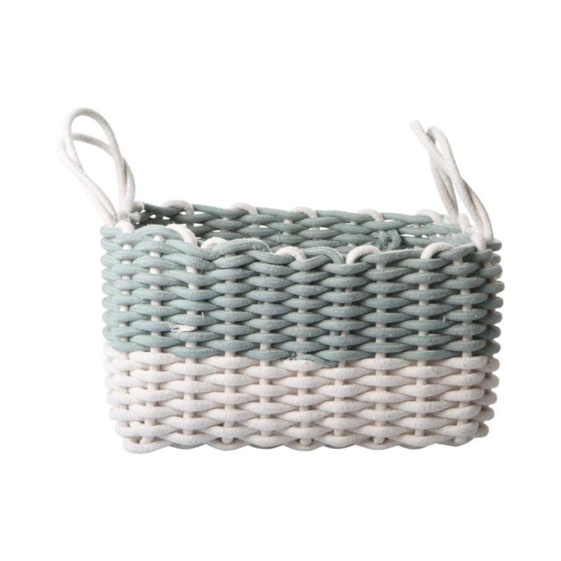 Korb rechteckig weiß-blau