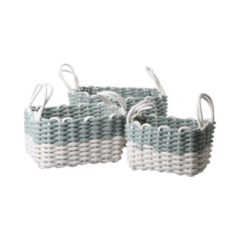 Korb rechteckig weiß-blau