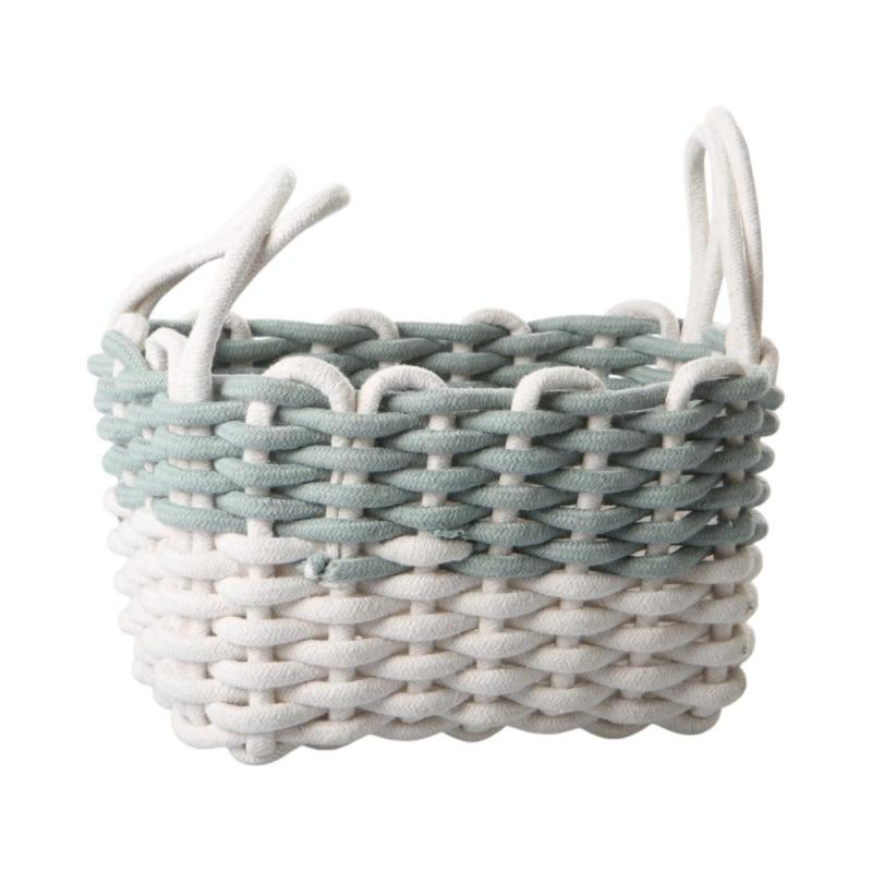 Korb rechteckig weiß-blau