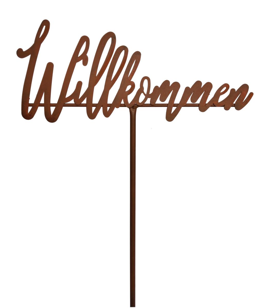 Gartenstecker "Willkommen"