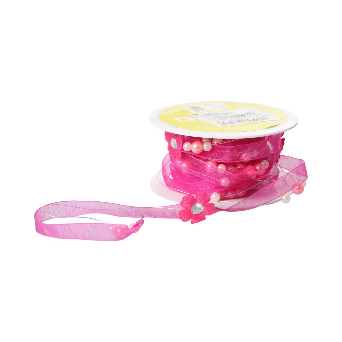 Band mit Blumen pink