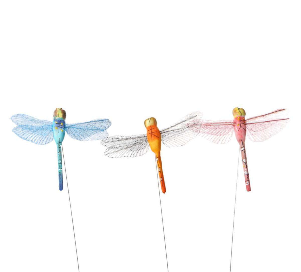 Stoff-Libelle farbig