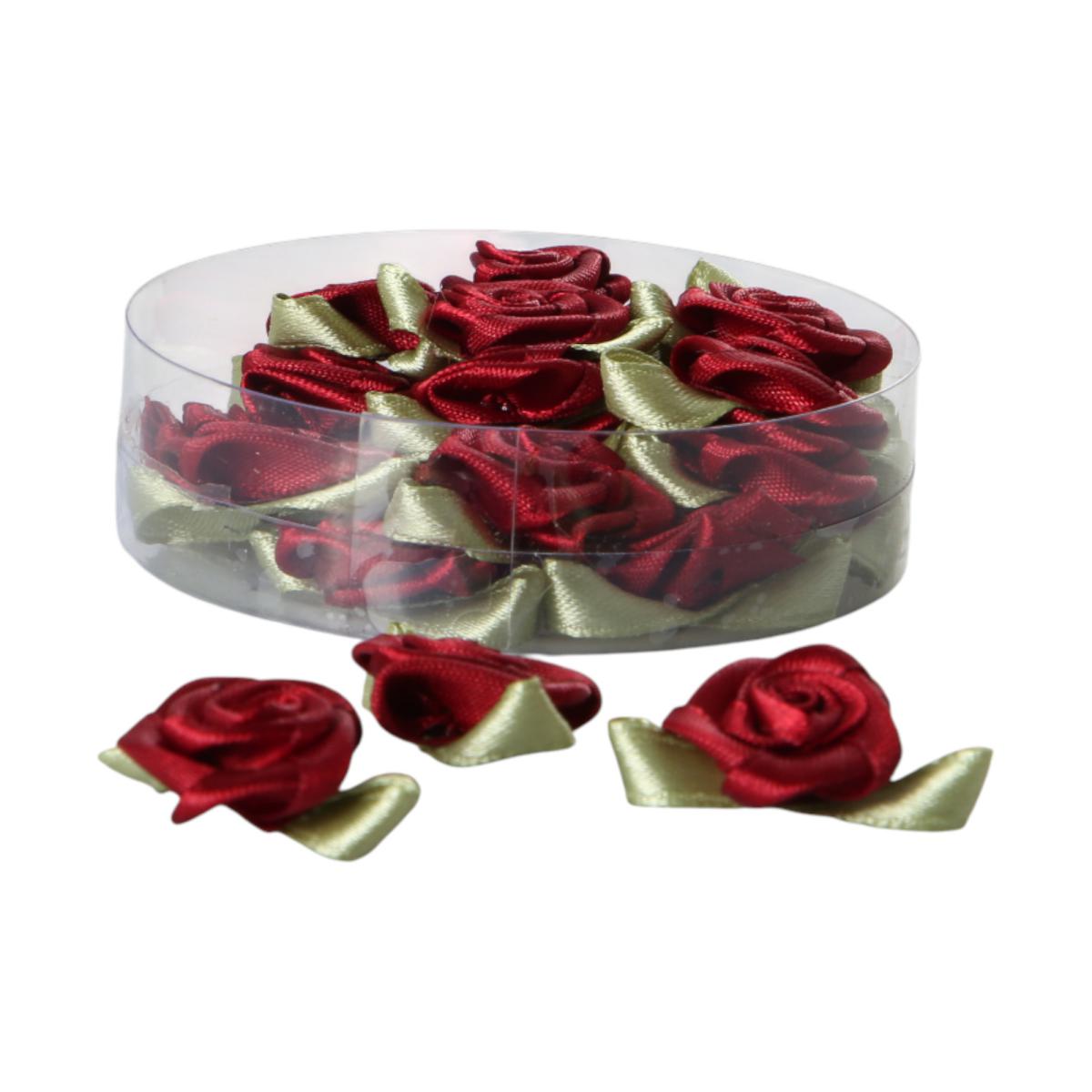 Rose mit Blatt zum Streuen bordeaux