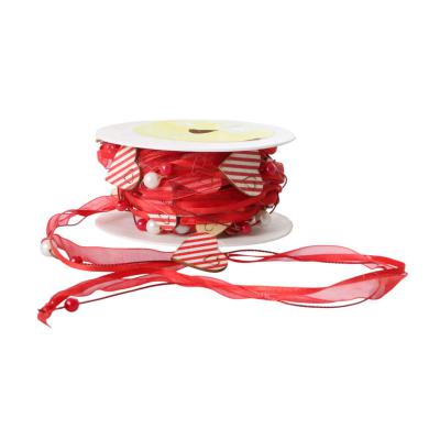 Dekoband Herz rot gestreift 5m