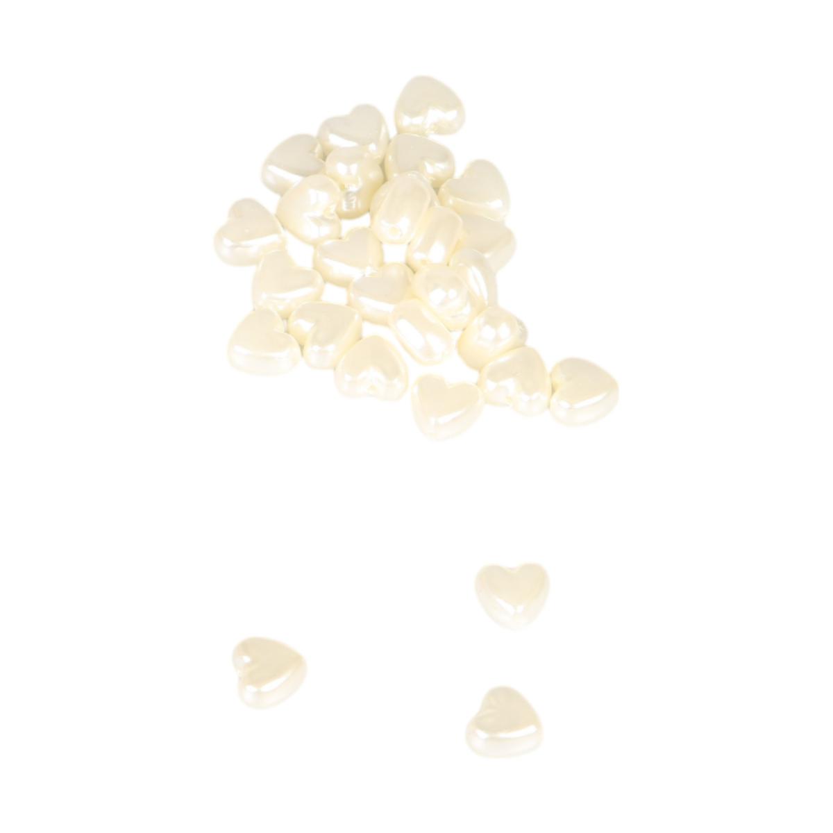 Herzperlen 8mm creme