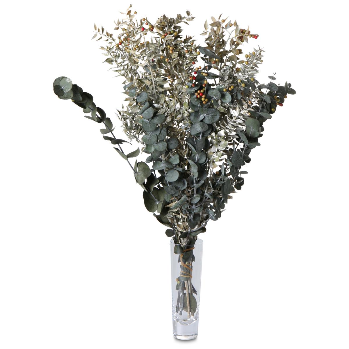 Trockenblumen Bouquet rund whitewashed