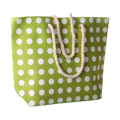 Strandtasche Punkte gr&uuml;n
