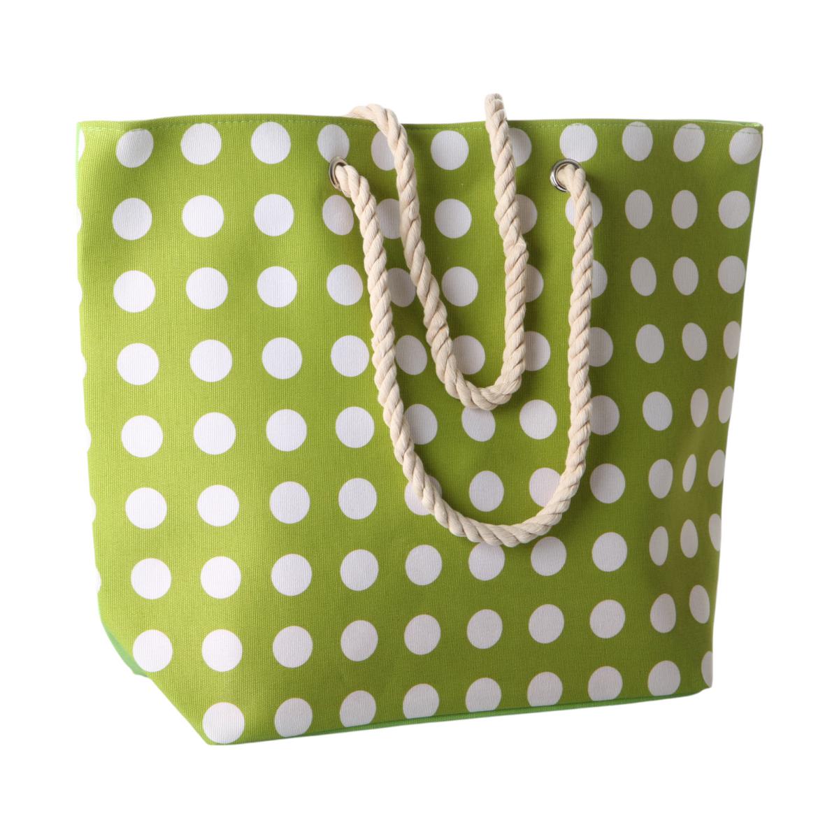 Strandtasche Punkte gr&uuml;n