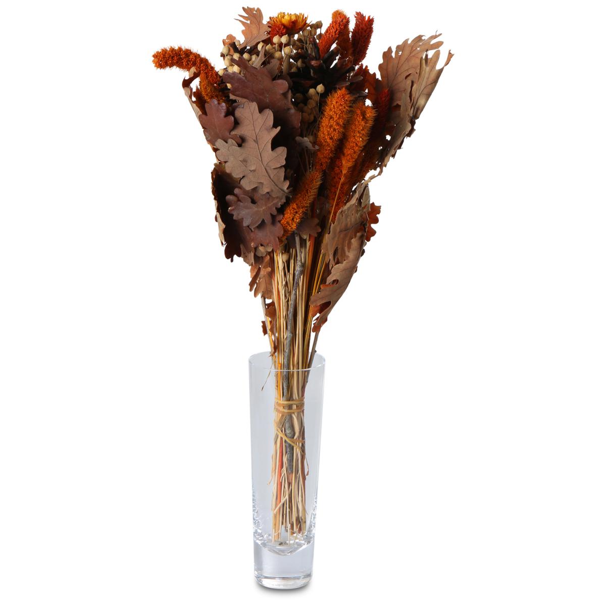 Trockenblumen Bouquet rund orange