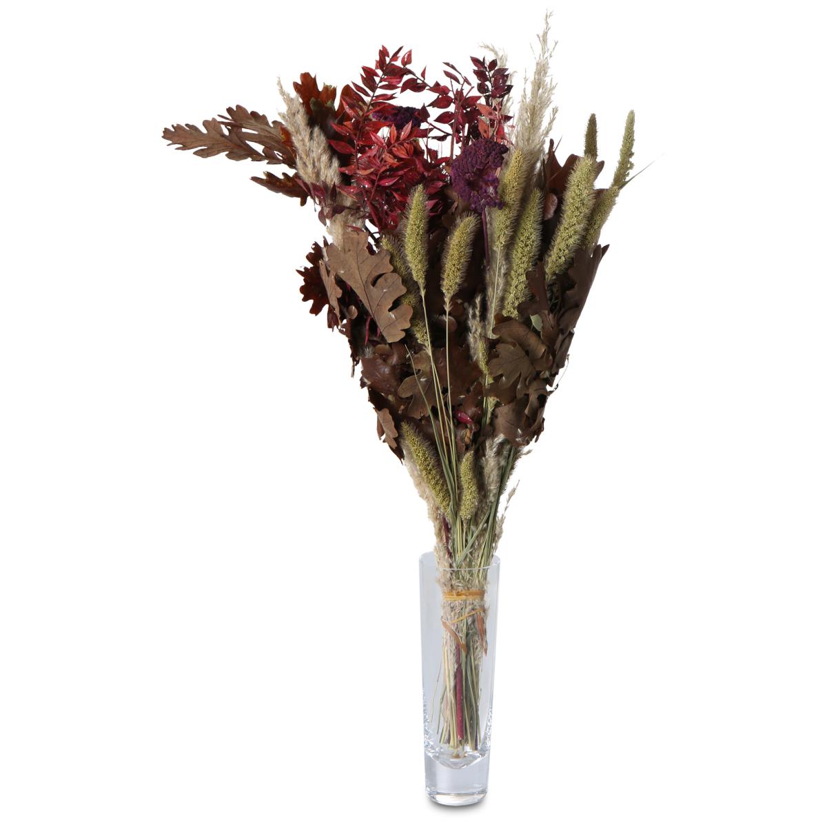 Trockenblumen Bouquet rund pflaume