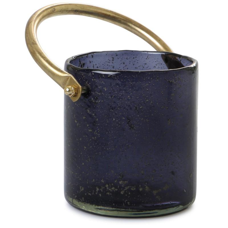 Glaslaterne mit Metallgriff