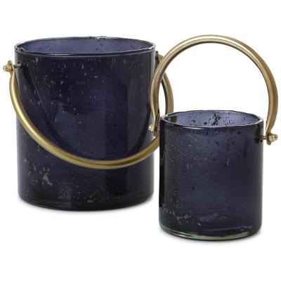 Glaslaterne mit Metallgriff