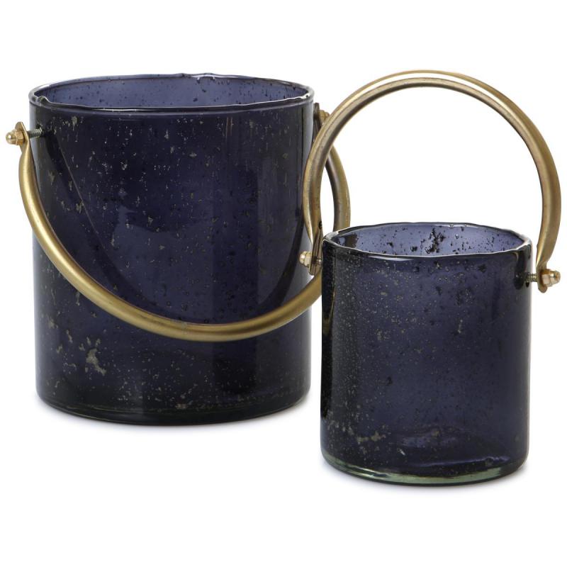 Glaslaterne mit Metallgriff