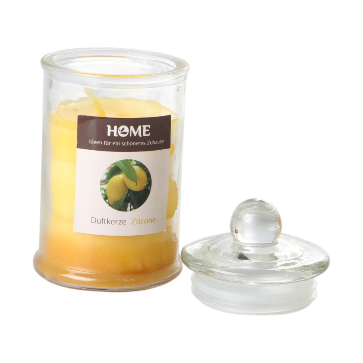 Duftkerze im Einmachglas gelb/Zitrone