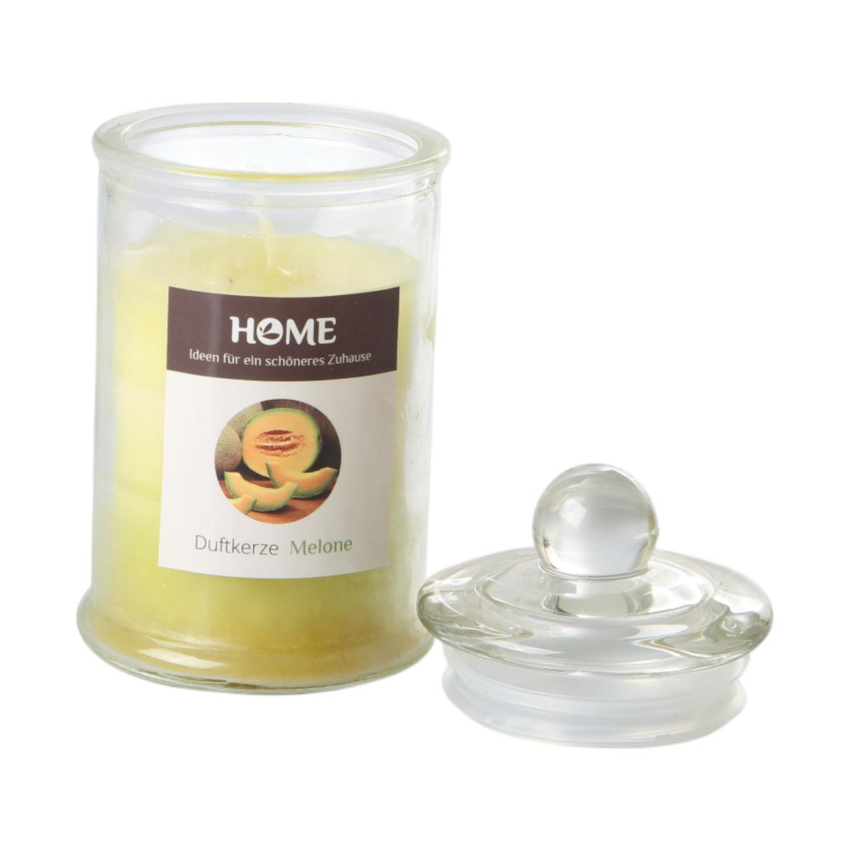 Duftkerze im Einmachglas grün/Melone