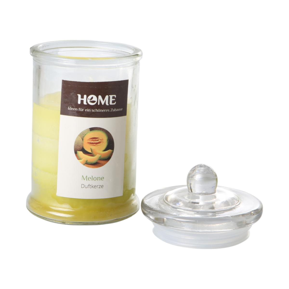 Duftkerze im Einmachglas grün/Melone