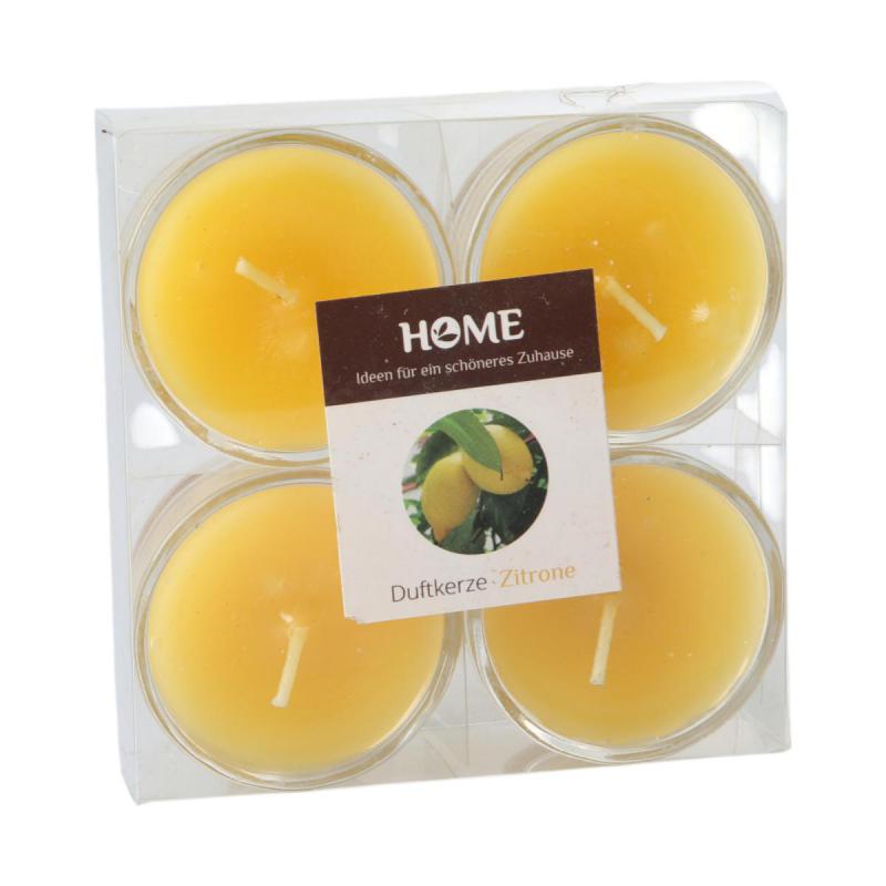 Duftteelicht im Glas gelb/Zitrone