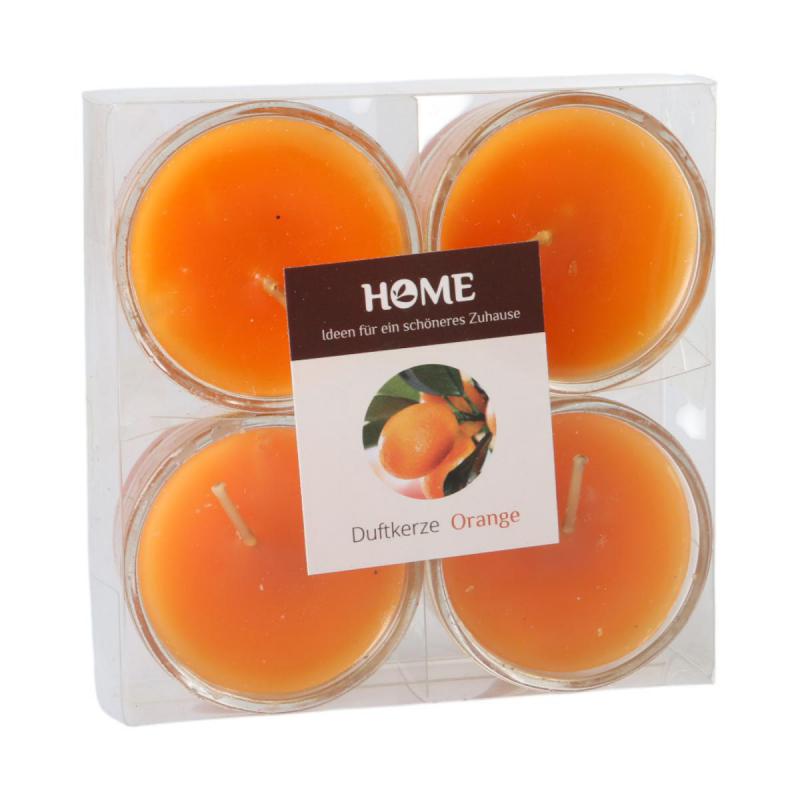 Duftteelicht im Glas orange/Orange