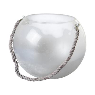 Teelicht grau halbgefrostet mit Henkel