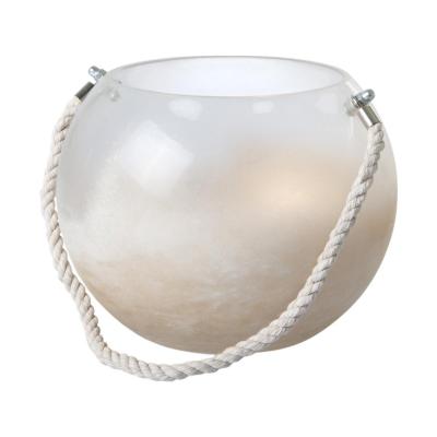 Teelicht creme halbgefrostet mit Henkel