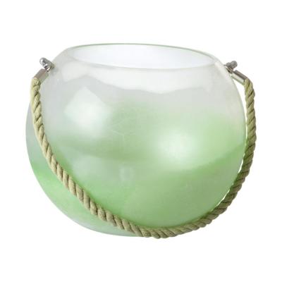 Teelicht grün halbgefrostet mit Henkel