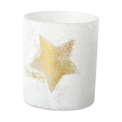 Teelicht mit Metallic-Stern gold