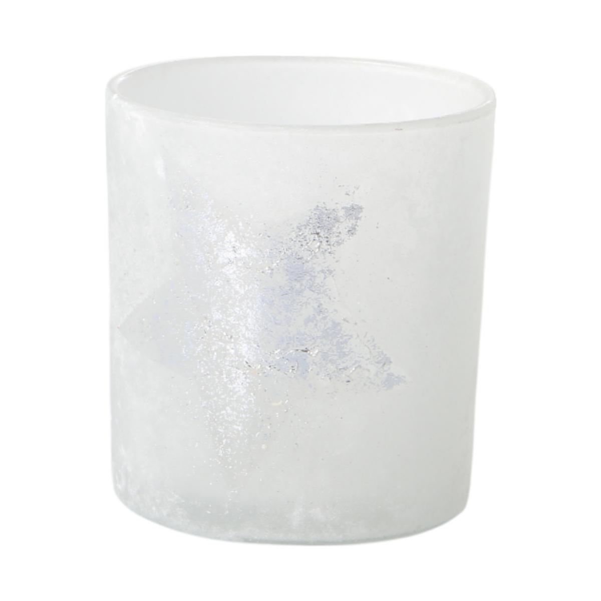 Teelicht mit Metallic-Stern silber