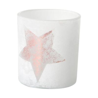 Teelicht mit Metallic-Stern rosé